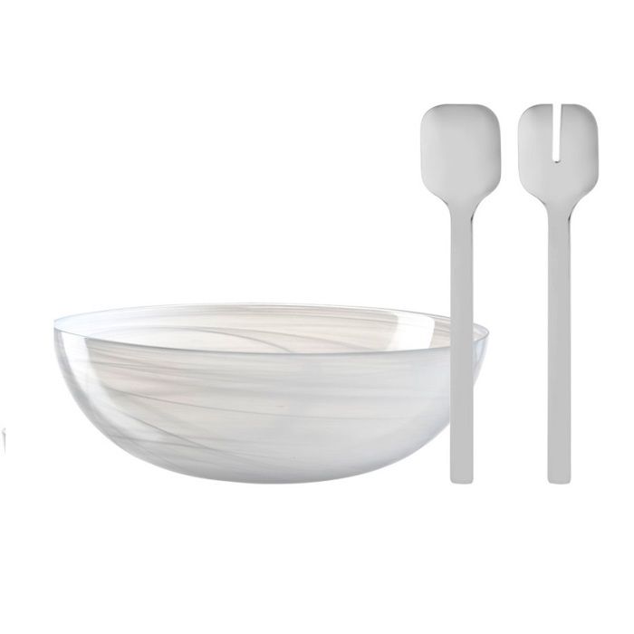 Bol Leonardo Alabastro En Verre - Fait Main, Couleur Beige - 32 Cm - Neuf