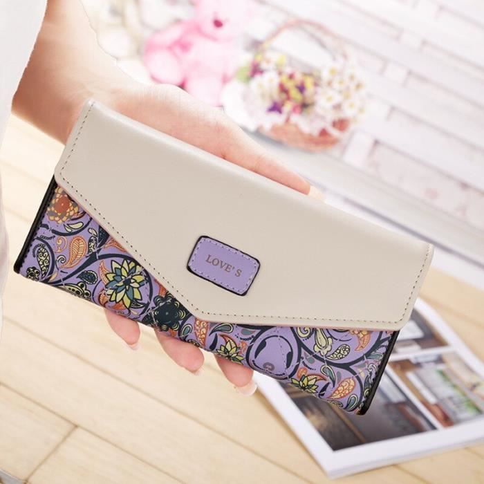 Pochette Portefeuille Femme - Sac à Main Imprimé - 18.5x10x1.5 Cm - Neuf Avec étiquettes - Comme Photo