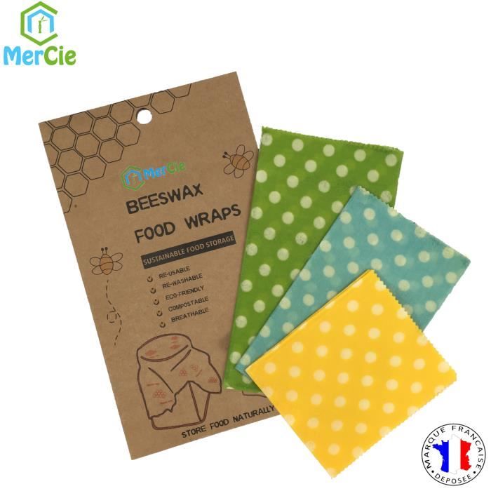 Emballage Alimentaire En Coton Bio Certifie Gots Et Cire D Abeille Lot De 3 Tailles Sml Bee Wrap Lavable Zero Dechet Achat Vente Emballage Alimentaire Emballage Alimentaire En Co Cdiscount
