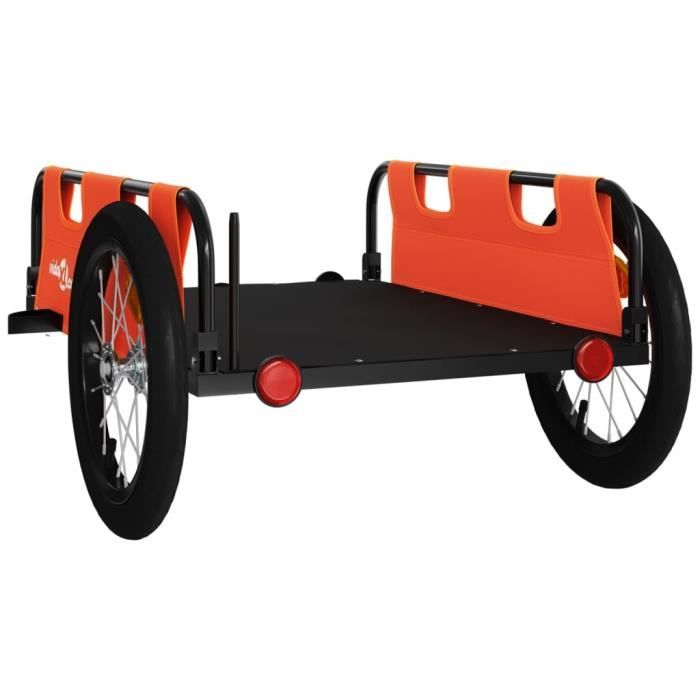 Mothinessto-Remorque de vélo orange tissu oxford et fer-DX14331