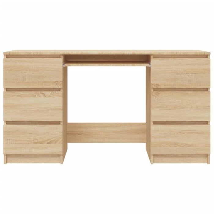 Bureau Chêne sonoma 140x50x77 cm Aggloméré Mothinessto LY24211