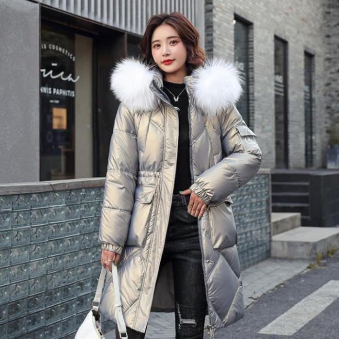 Manteau Femme Long Fourré Marron - Taille L, Neuf Sans étiquettes, Basique Et Chaud