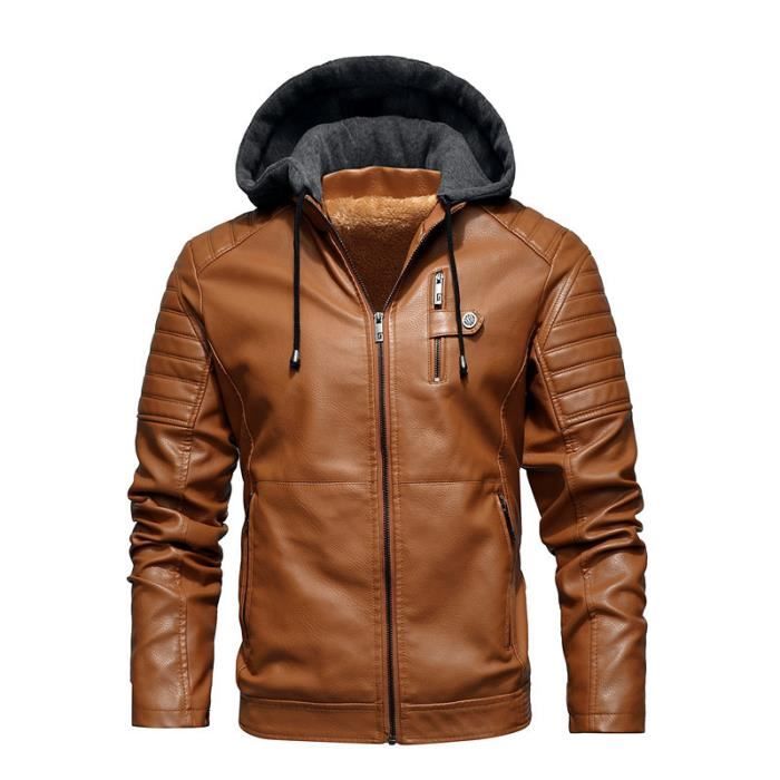 Blouson cuir hiver homme