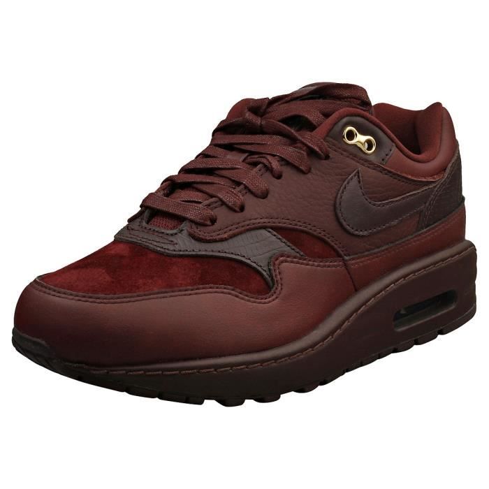 Nike Baskets - Nike - AIR MAX 1 87 NBHD - Femme - Bourgogne - Cuir et Textile - Lacets