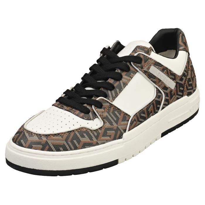 Baskets - Guess - FM7CENELE12 - Homme - Noir Blanc - Synthetique - Lacets - Cdiscount Chaussures