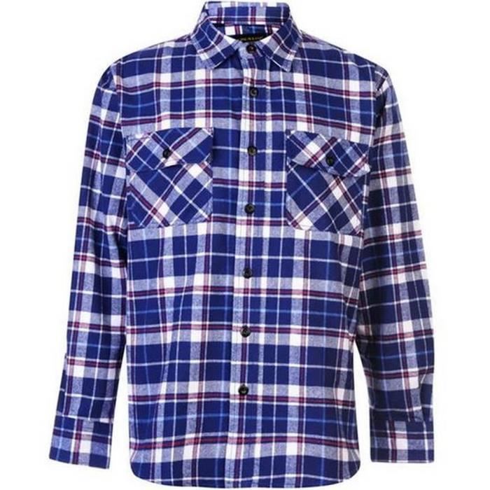Chemise Bleue A Carreaux Homme en flanelle Dunlop Workwear Bleu