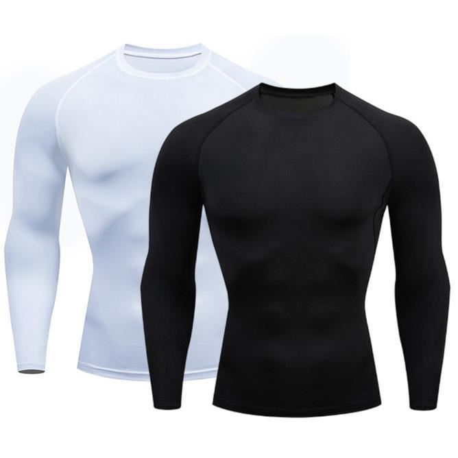 Tee Shirt Compression Homme FINDPITAYA - Running Baselayer Manches