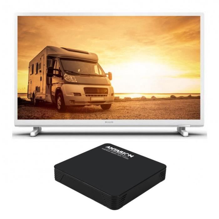 PACK PHILIPS TV LED 24" 60cm Téléviseur HD 12V Tuner SAT Blanc pour — free download