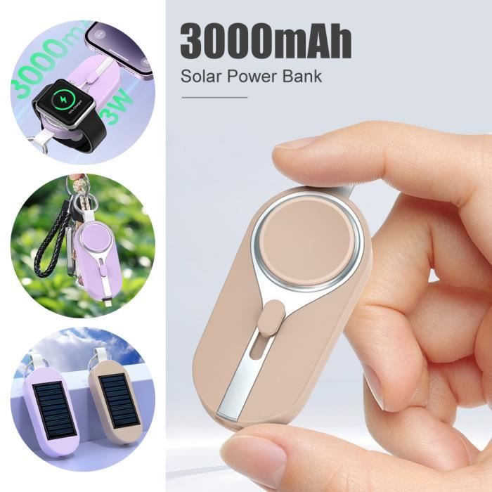 Chargeur Solaire Banque D'Énergie Solaire 3000 mAh Mini Batterie Externe