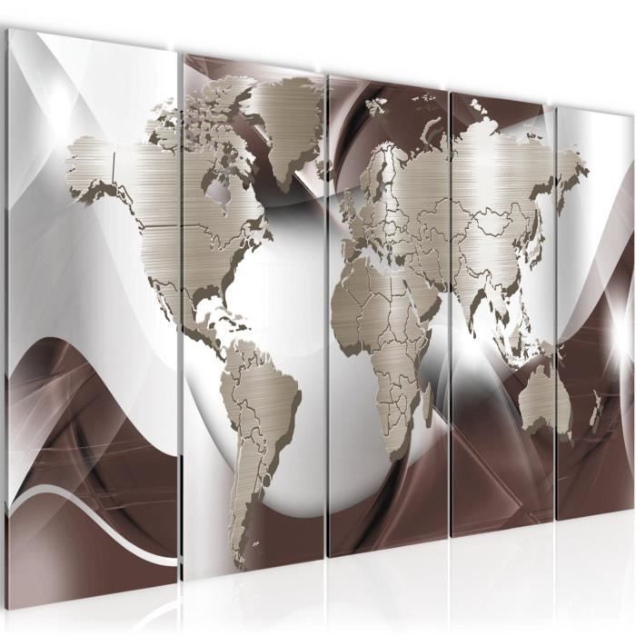 Murando Impression sur toile intissee Carte du monde 90x60 cm 1 partie tableau tableaux