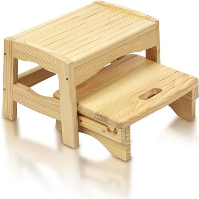 BX2031C1Z Marchepied en Bois – Escabeau deux Marches pour Enfants