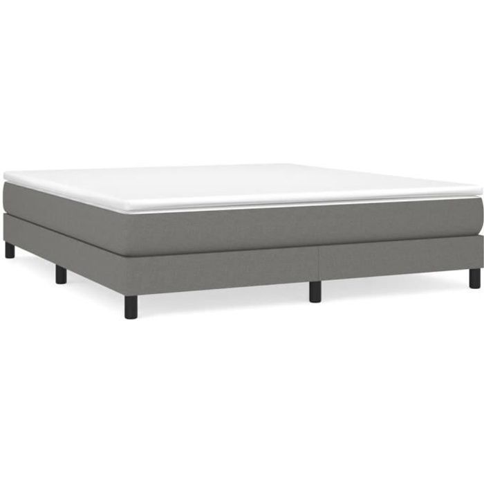 Sommier à ressorts de lit Gris foncé 180x200 cm Tissu - SALALIS