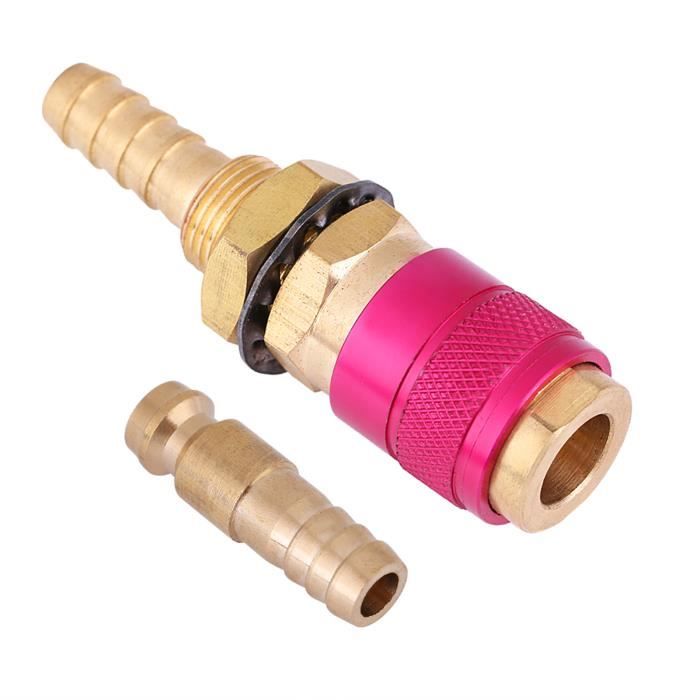 Fockety Raccord De Connecteur Rapide Refroidi Par Eau Pour MIG TIG Souder Torche Installation Rapide Materiau En Laiton Durable Ajuste Le Tuyau M8 Blue 91803744
