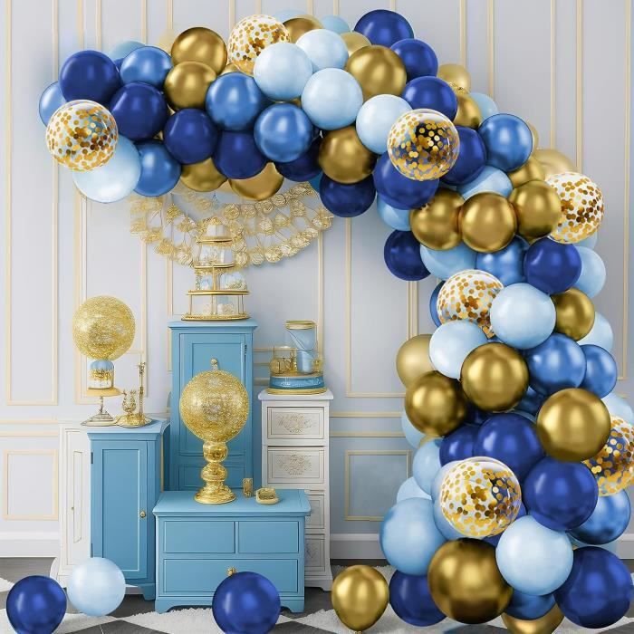 Kit Arche Ballon Bleu,130 Pièces Kit Guirlandesde Ballons Or Et Bleu Marine,Arche  Ballon Anniversaire Bleu Pour Decoration Ba[H68] - Cdiscount Maison
