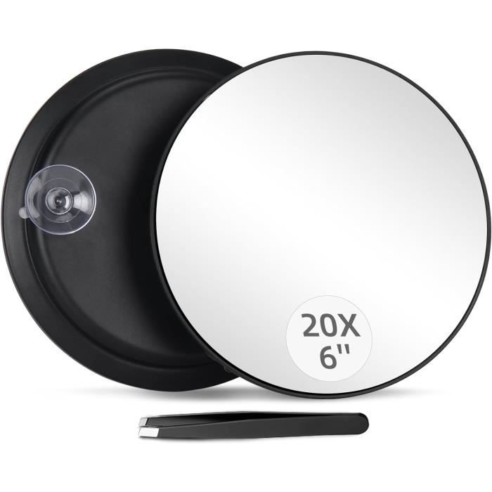 Miroir Grossissant X20, Miroir Grossissant X20, Ventouse , Comme Miroir De Maquillage Mganifiant Miroir De Poche Pour Maquillage Des 150mm Blanc 85325521