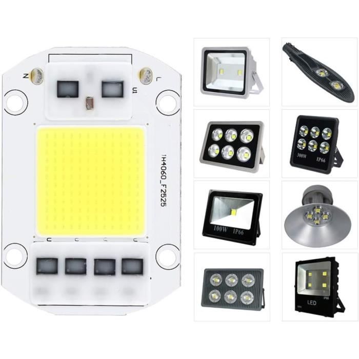 Puce LED COB 10W 20W 30W 50W 100W Blanc Froid/Chaud - Module Lumineux Pour Projecteur