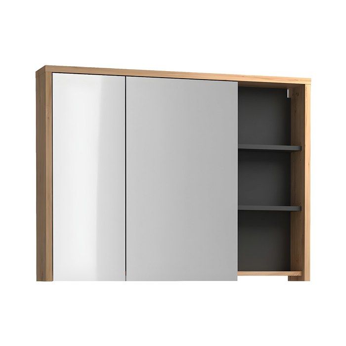 Armoire murale de salle de bain coloris naturel - 100 cm - PURNAL