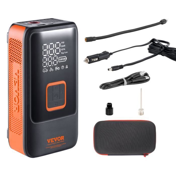 Compresseur à Air Portatif Sans Fil 150PSI - Gonfleur Pneus Voiture Moto Vélo Avec Écran LCD Et Arrêt Automatique