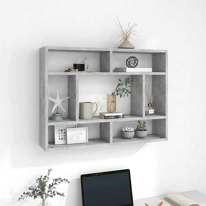 vidaXL Étagère murale Gris béton 75x16x55 cm Bois dingénierie 803006