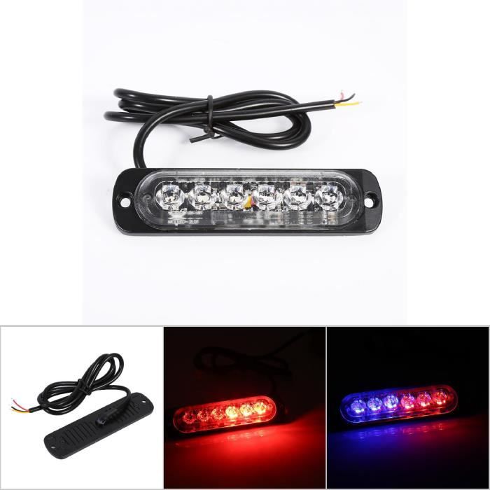 Kit 4 Feux Stroboscopiques LED Ultra Mince 20 LED - 12-24V - 18 Modes Clignotement - Étanche IP65 - Pour Camion, Remorque, Véhicule De Chantier