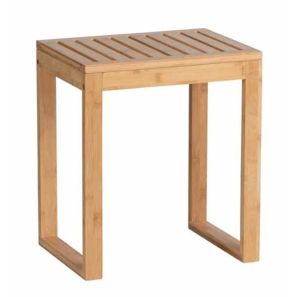 WENKO Tabouret Bambou Salle de bain tabouret de salle de bain Bamboo Bois bambou 40x30x46 cm Marron