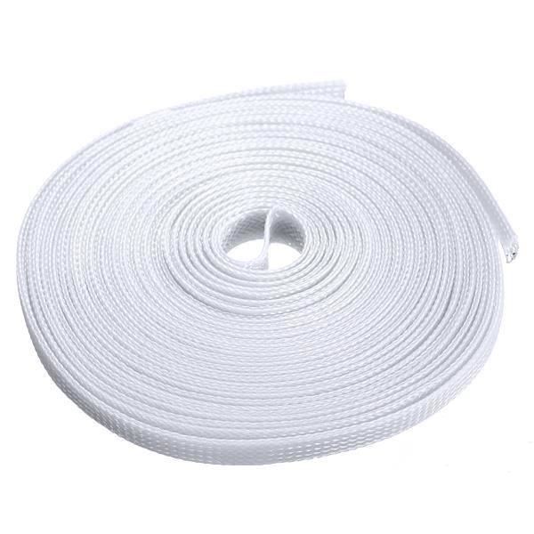 Gaine Tressée Pour Câbles - 2 Mètres, Largeur 12 Mm, Gris/noir, Extensible, Protection Fils électriques, Organisation