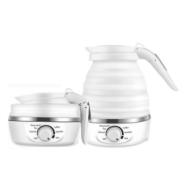 Bouilloire Pliable électrique 1L Pour Camping - 600W, Acier Inoxydable - Sans BPA, Contrôle Température - Portable, Sac Inclus - Pour Voyage Et Randonnée