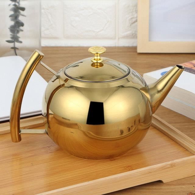 PRETYZOOM Bouilloire Aluminium 1.2L Avec Filtre - Théière Rétro Robuste Pour Maison Et Restaurant
