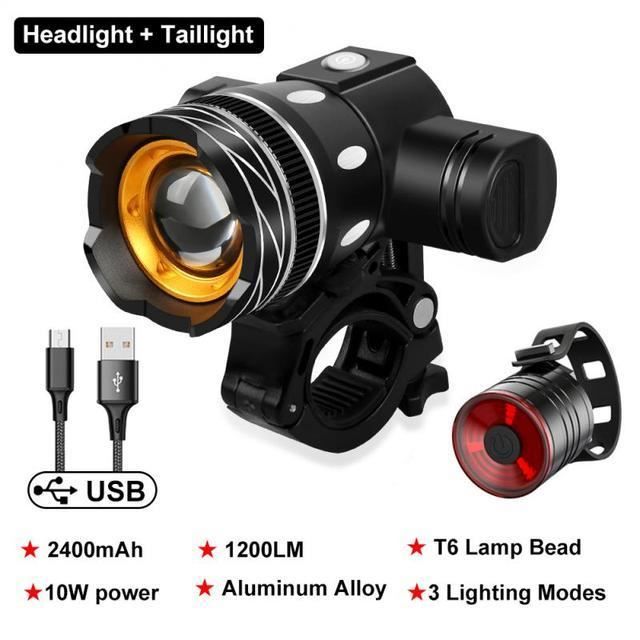 Feux de vélo - LED de Éclairage de vélo LED Rechargeable + Set de feux avant et