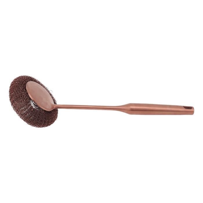 Brosse Grattoir Avec Manche Longue Et Poignée - Tampon Laine D'acier Pour Nettoyer Poêles, Grilles Barbecue, éviers