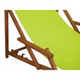 Chaise longue de jardin vert pistache avec repose-pieds, chilienne, bain de soleil pliant 10-306F-1