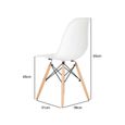 FREOSEN Lot de 6 chaises Style Nordique Bois Chaise de Salle à Manger，Chaise de Bureau (Blanc-6), 83x51x45 cm-1