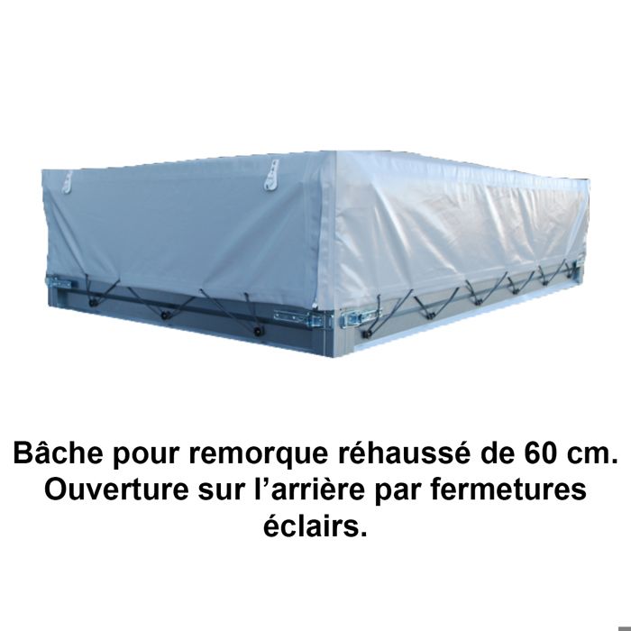 Bâche Remorque Sur Mesure PVC 640g/m² Étanchée Renforcée Gris - Fabrication Française Avec Sandow