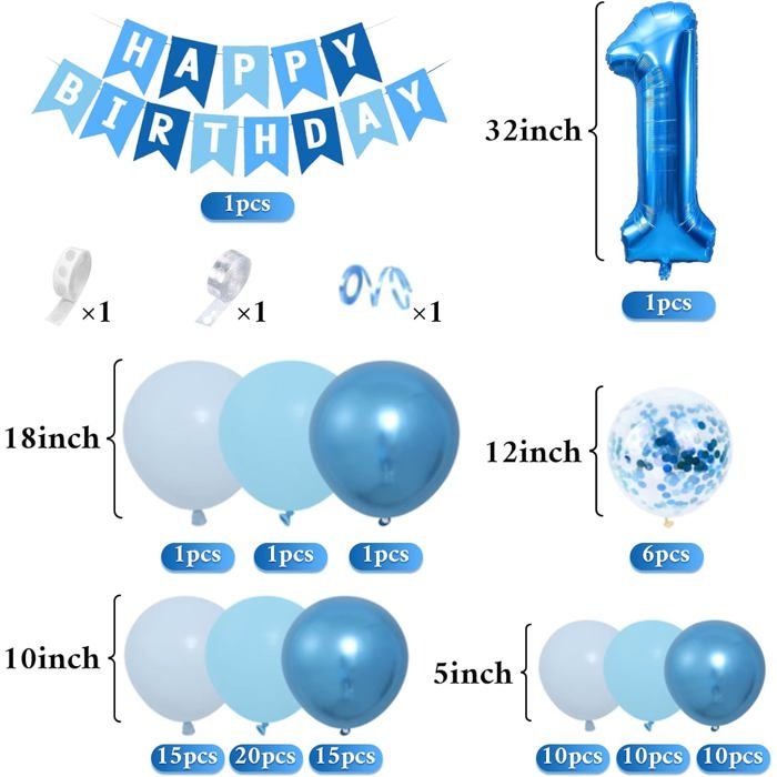 Decoration Anniversaire 1 An Garcon Bleu Arche Ballon Annive Paris 75001
