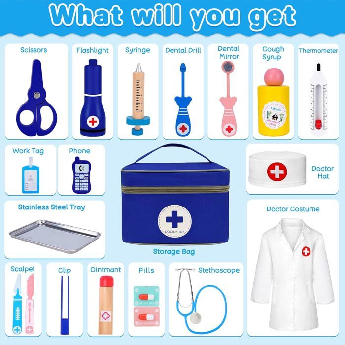 JOFLVA Malette Docteur Enfant, Malette Docteur Enfant Médecin Jouet JOFLVA Malette Docteur Enfant, Malette Docteur Enfant Médecin Jouet