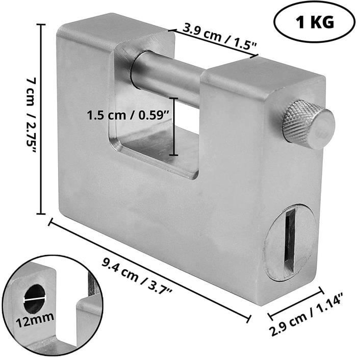Très Résistant ® Cadenas rectangulaire très résistant ~ Conteneur de garage, unités de ...