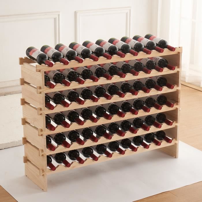 Casier à Bouteilles En Bois Vintage – Porte-bouteilles 6 Places, Reproduction Sous Licence