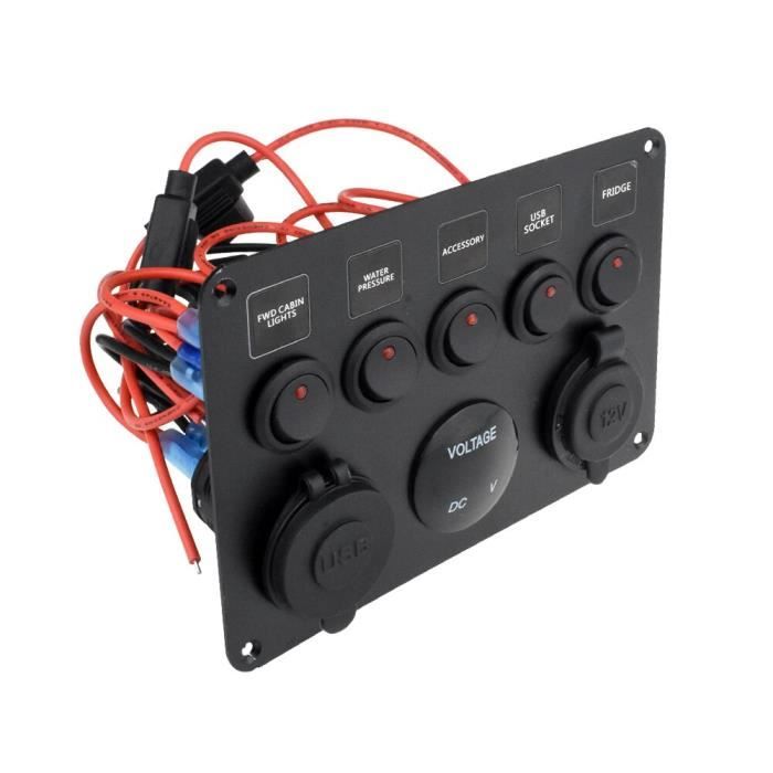 Panneau De Commutation 6 Gang 12V Avec Éclairage RVB - Relais Universel Voiture Camion Bateau