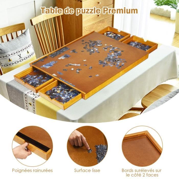 Achat Plateau de puzzle portable avec tiroirs et couvercle - 1500
