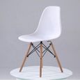 FREOSEN Lot de 6 chaises Style Nordique Bois Chaise de Salle à Manger，Chaise de Bureau (Blanc-6), 83x51x45 cm-2
