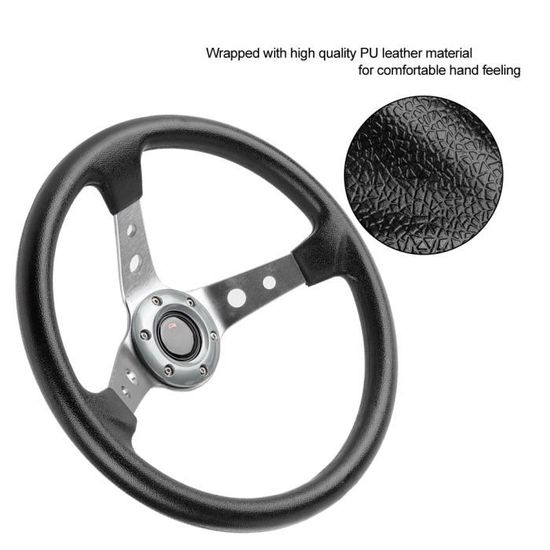 Tbest Volant De Course Universel En Cuir 350 Mm Demi-plat 35,6 Cm Cadre