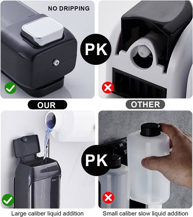Distributeur De Lessive 2,5 L En Bambou Élégant – Set De 2 Avec Robinet Inox, Gobelet Doseur Et Étiquettes Pour Buanderie Organisée