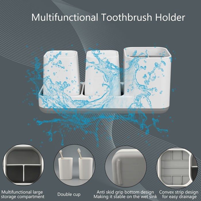 Porte-brosse à Dents Mural Distributeur – Bambou Blanc Ou Noir