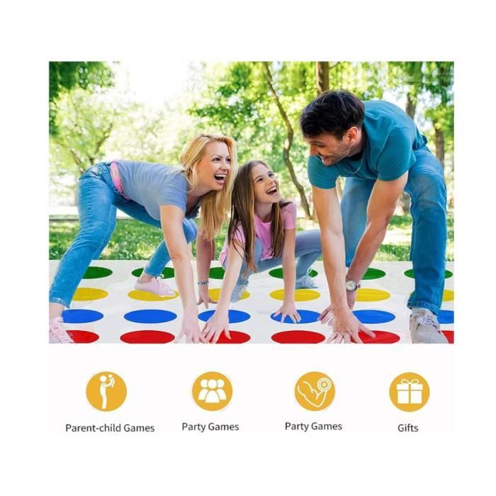 ZTANRWQ Twister Jeu , Jeu Twister Enfant , Twister Jeux pour Enfants &  Adultes ,Jeu de Societe Fun d'equilibre pour Permettre Aux Familles et Aux  Amis D'interagir (Jeu de 2 à 4