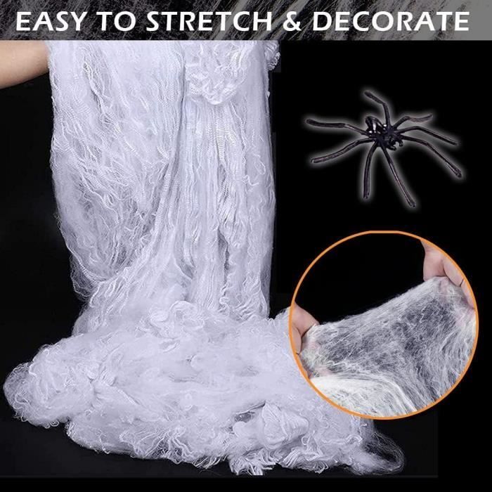 Déco Halloween Toile D'araignée 60g Avec 30 Fausses Araignées – Toile Extensible PET, Pour Intérieur/extérieur - 13