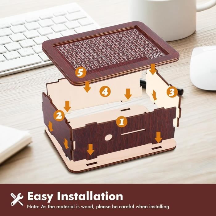 Tirelire Avec Chiffres à Remplir - Tirelire En Bois - Banque D'argent Pour Enfants - Tirelire