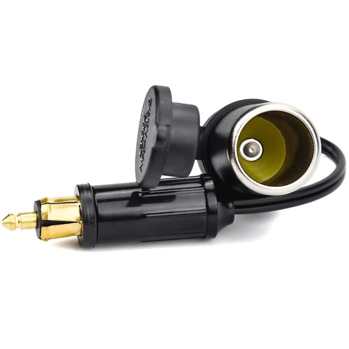Adaptateur Allume-cigare DIN Hella Vers Prise Standard - 12V/24V, Câble 30 Cm