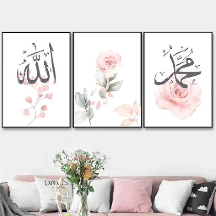 Nordic Ideas Set de 3 Poster Islam Rose Tableau Décoration Murale