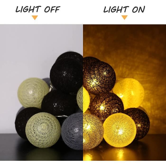 Guirlande lumineuse LED - 20 boules de coton - Cdiscount Maison