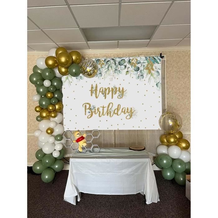 Toile de fond Anniversaire Personnalisé Agrumes Verts Feuilles CSH4-35